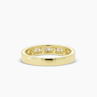 Three-Row Diamond 14K Yellow Gold Band