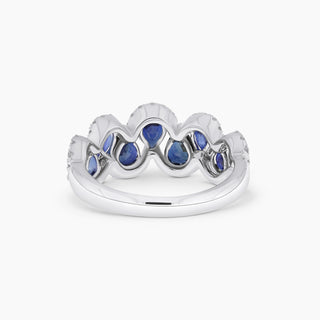 Pear Sapphire Diamond Ring