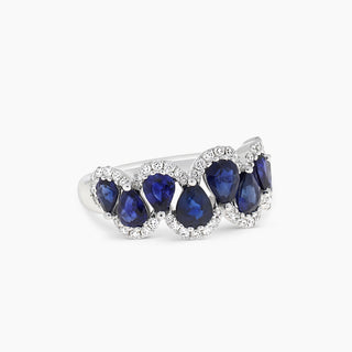 Pear Sapphire Diamond Ring