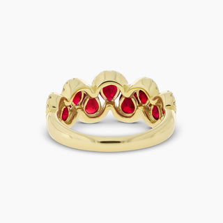 Pear Ruby Diamond Ring