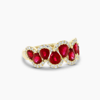 Pear Ruby Diamond Ring