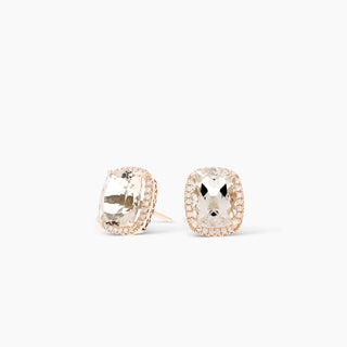Rose Gold Morganite & Diamond Earrings