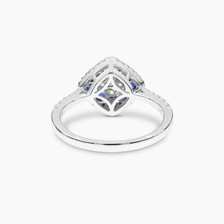 Sapphire and Diamond Cluster Ring
