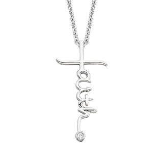 Diamond Accented Faith Necklace
