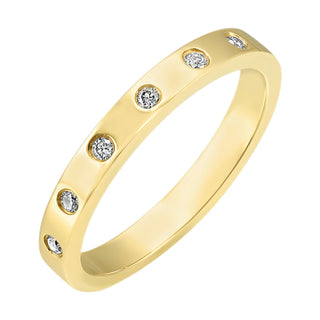 14K Yellow Gold Bezel Diamond Band