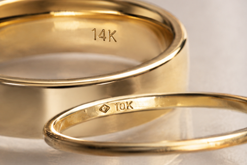 Gold jewelry stamps and hallmarks
