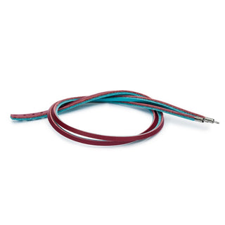 41cm Turquoise/Plum Trollbeads Double Leather Bracelet