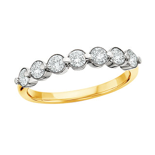 14K Two Toned Floating Diamond Band