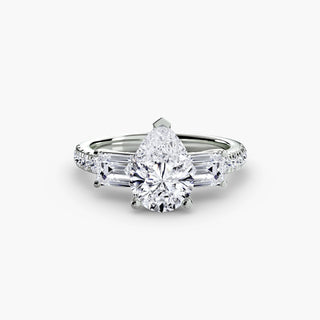 Three-Stone Ring with Pavé Band 4