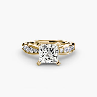 Completed Ring US size 5.75, solitaire setting with center stone and side diamonds