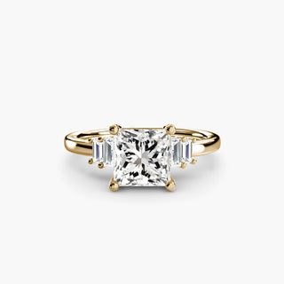 Completed Ring US size 7 with gold-tone band and square-cut center stone