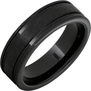 7mm Black Diamond Ceramic Stone Finish Ring