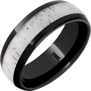 8mm Black Diamond Ceramic Antler Inlay Ring