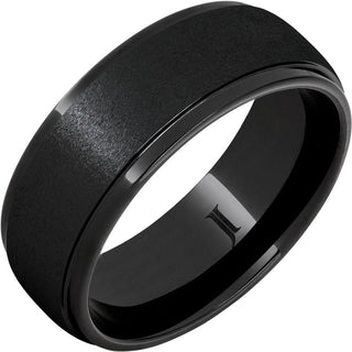 8mm Black Diamond Ceramic Ring with Stone Finish