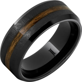 8mm Black Diamond Ceramic with Bourbon Wood Inlay