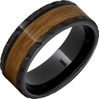 8mm Black Diamond Ceramic with Single Malt Scotch Whiskey Inlay