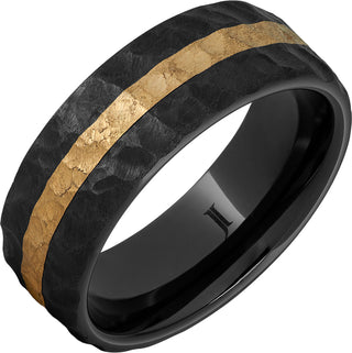 8mm Black Diamond Ceramic with Gold Inlay Ring