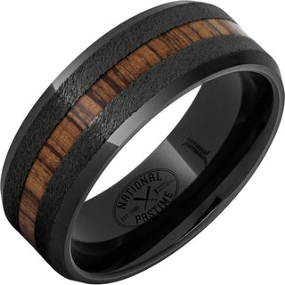 8mm Black Diamond Hickory Baseball Ring
