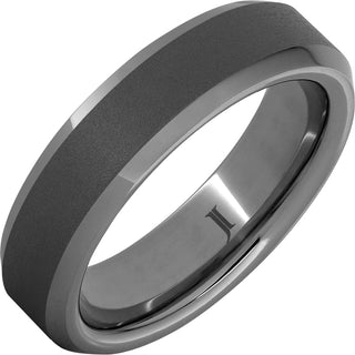 6mm Rugged Tungsten Beveled Edge Sandblast Ring
