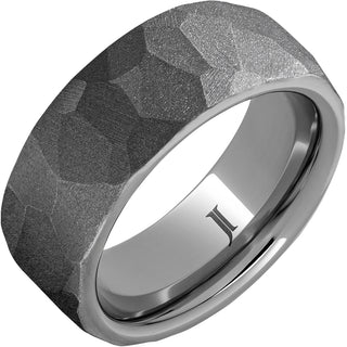 8mm Rugged Tungsten Chisel Sandblast Ring