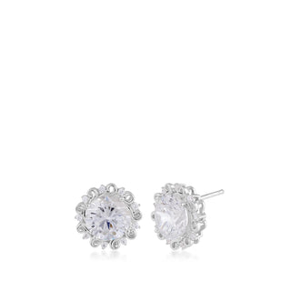 Sterling Silver 8mm CZ Earrings
