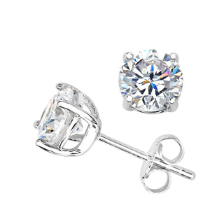 Sterling Silver CZ Stud Earrings