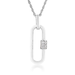 Sterling Silver CZ Carabiner Pendant