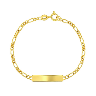 Gold Plated Sterling Silver Figaro ID Bracelet