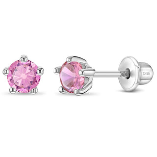 Sterling Silver Classic October Birthstone Cubic Zirconia Earrings