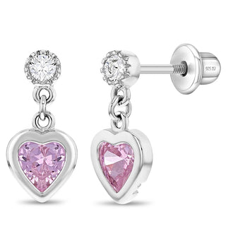 Sterling Silver My First Heart Dangle Earrings