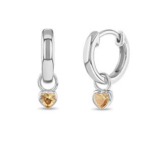 Sterling Silver November Birthstone Huggie Hoops