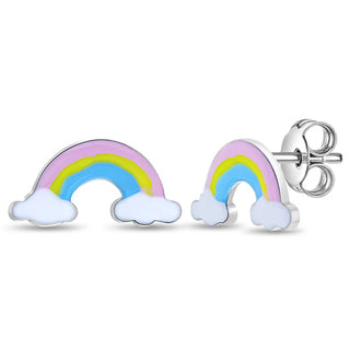 Sterling Silver In The Clouds Rainbow Earrings