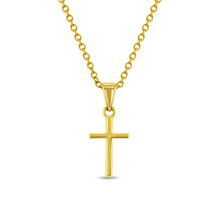 Gold Plated Sterling Silver Cross Necklace