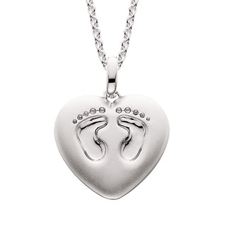 Sterling Silver Footprint Heart Mommy Chic Pendant