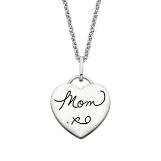 Sterling Silver Mom XO Heart Pendant