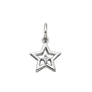 Sterling Silver Star Charm with White Topaz