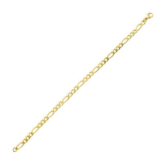 18K Gold IP Titanium Figaro Bracelet