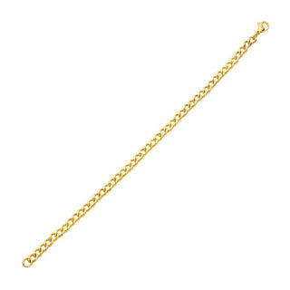 18K Gold IP Titanium Flat Curb Bracelet