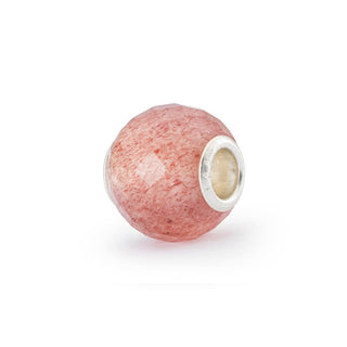 Round Strawberry Quartz Facet Gemstone Trollbead