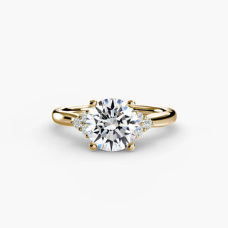 Completed Ring (United States Size 5.25) gold band with large center diamond and small accent diamonds