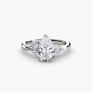 Completed Ring with large central diamond and accent stones, United States Size 5.50