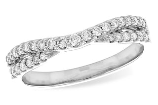 14K White Gold Curved Diamond Band