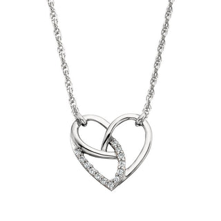Sterling Silver Diamond Heart Necklace