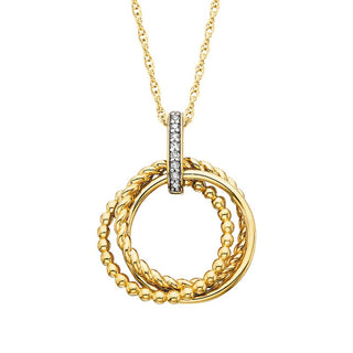 Gold Vermeil Circle Pendant with White Sapphire Accent