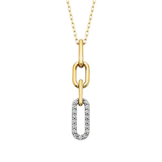 10k Yellow Gold Diamond Paperclip Necklace