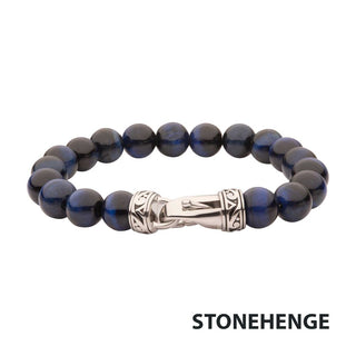 10mm Blue Tiger Eye Stone Bead Bracelet