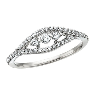 14k White Gold Three Stone Ring