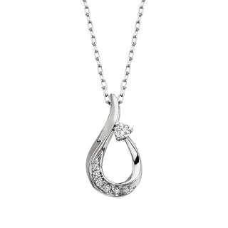 14K White Gold Diamond Freeform Necklace