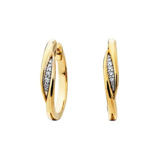 Gold Vermeil White Sapphire Huggie Hoop Earrings