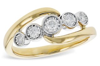 14K Two-toned 5 Stone Diamond Ring